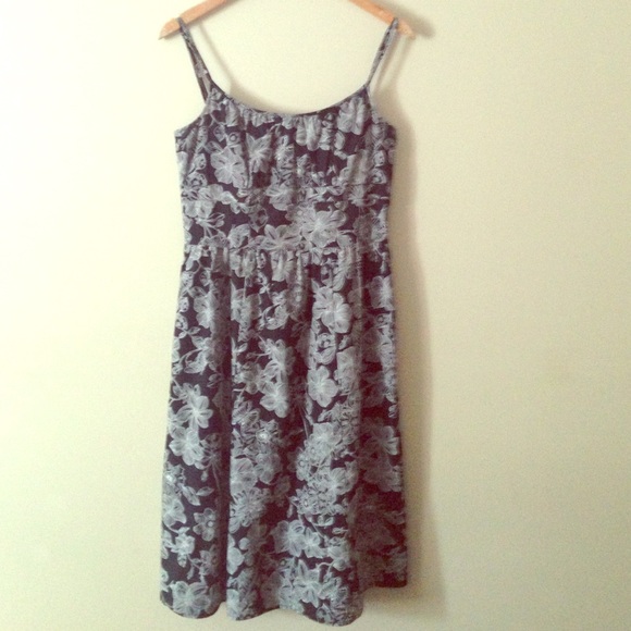 Black & White Floral Print Dress