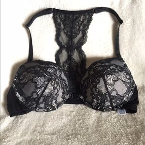 NWOT Lace Back Black & White Lingerie Bra