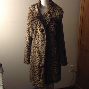 Faux leopard coat