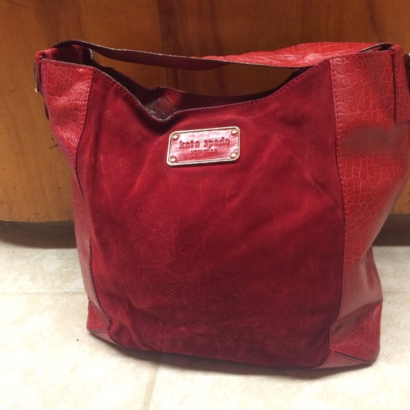 Kate spade suede and crock print bag