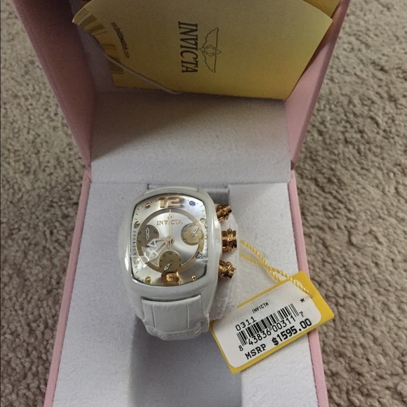 Invicta Women's white leather watch