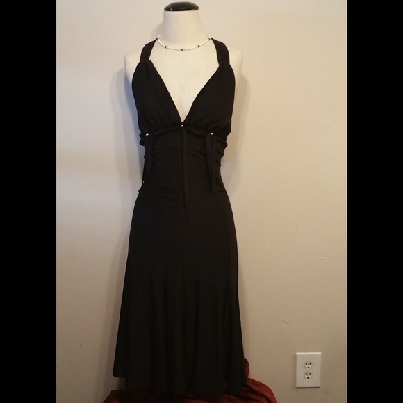 Chesley Long Black Halter Dress