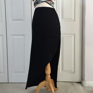 Tobi Black Shirred Skirt