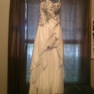 White high low prom dress