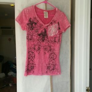 Vocal large pink bling top