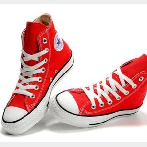 Red high top chuck Taylor