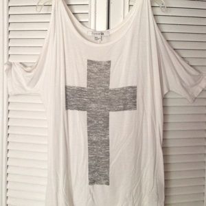 Cross shoulder cutout top