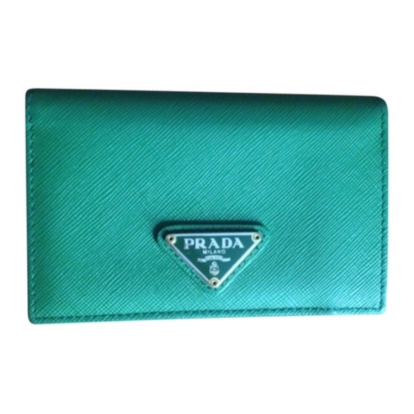 SOLD Auth Prada Saffiano Triangle Leather Wallet