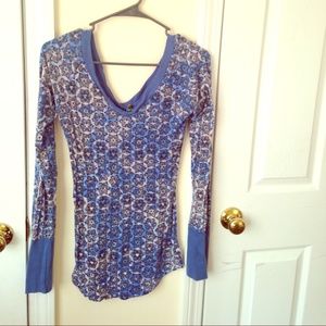 Free People Light Blue Kaleidoscope Long Sleeve