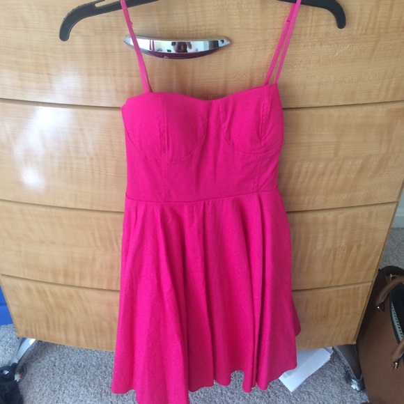 Hot pink mini dress