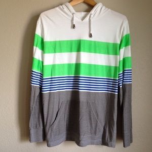 Neon Colorblock Striped Long Sleeve Light Hoodie