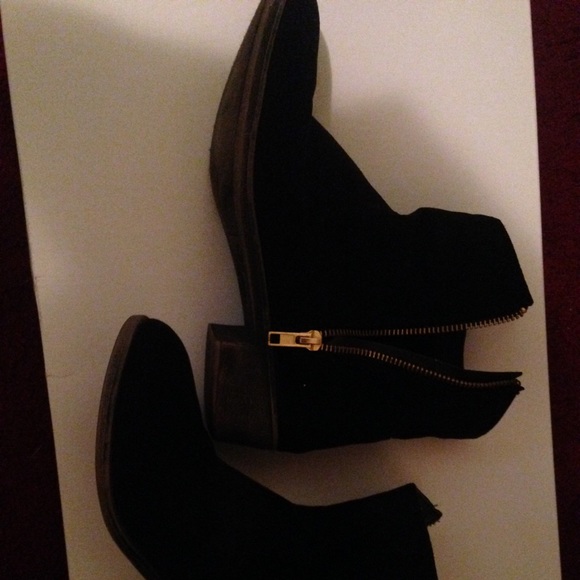 Black suede booties