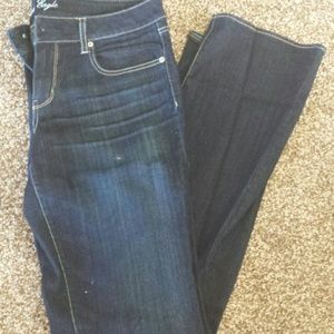 Extra long dark wash straight jeans