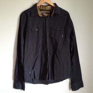 SPLIT Men's Grey Black Button Down