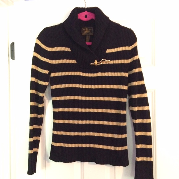 Ralph Lauren black & gold striped sweater