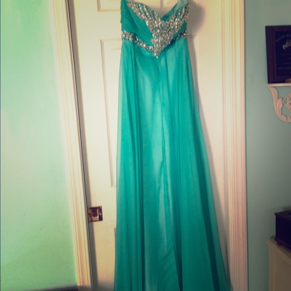 Aqua prom dress