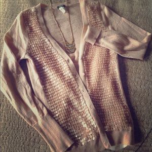 Reduced for @kJ. Crew wool blush sequin cardigan✨