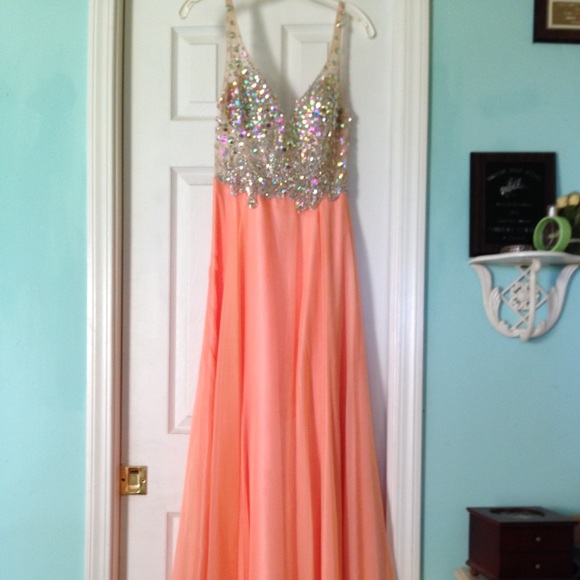 Preach prom dress with sequence mesh top