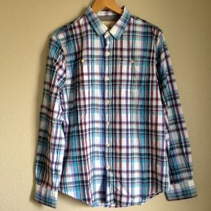 Plaid Long Sleeve Button Down Shirt