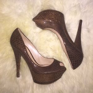 Casadei Platform Embossed Pumps