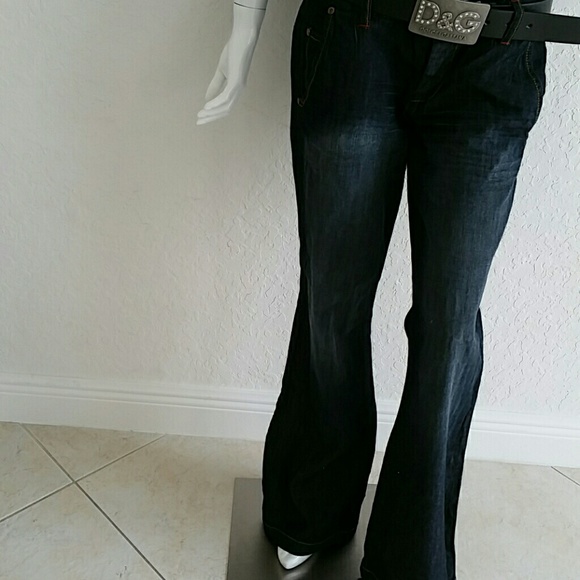Sexy flare leg denim slacks