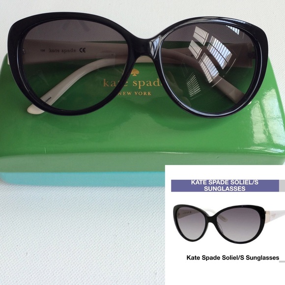 kate spade Accessories - Kate Spade Soleil/S cream/black sunglasses w/ case