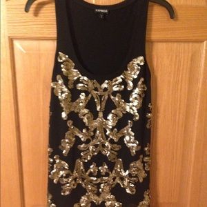 Black with Gold sequin Express tank
