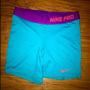 Blue Nike Pro Shorts