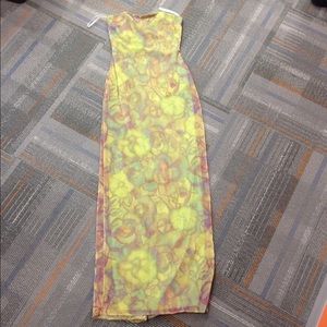 Boned corset style strapless formal dress