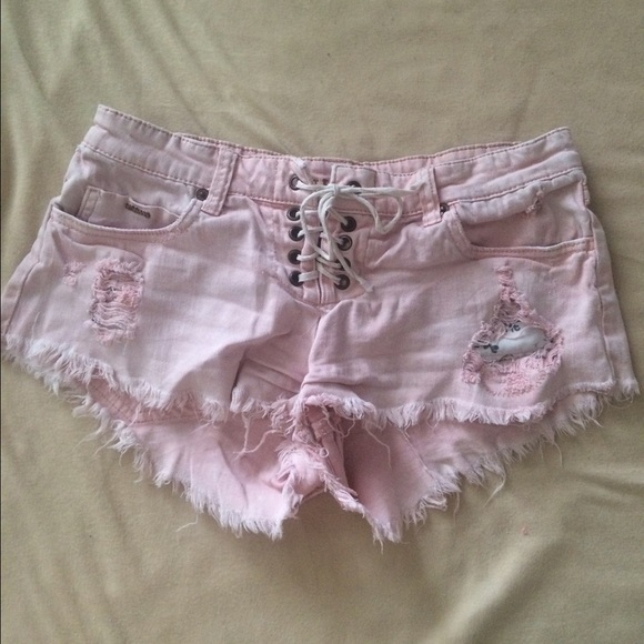 Pink Billabong Cut Off Denim