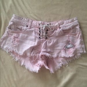 Pink Billabong Cut Off Denim
