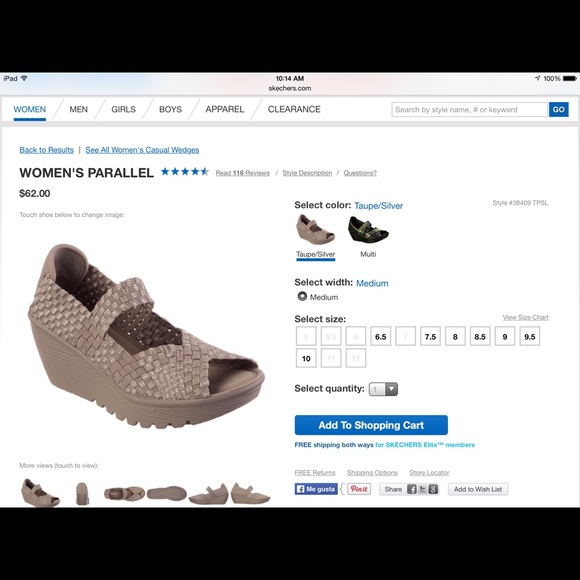 Skechers wedges memory foam