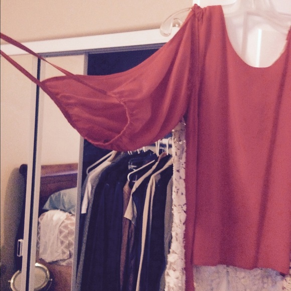 Anthropologie cold shoulder crochet back top - Picture 3 of 3