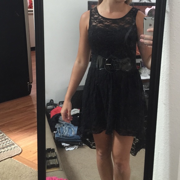 Black high low dress!