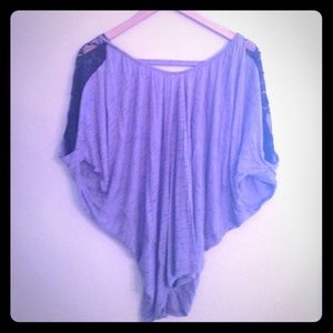 Grey Top w/ Lace Sleeving