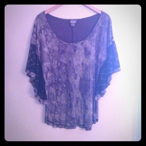 Distressed Black Top w/ Black Mesh Sleeving