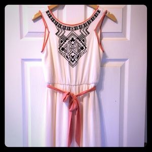 Long Maxi dress with satin belt