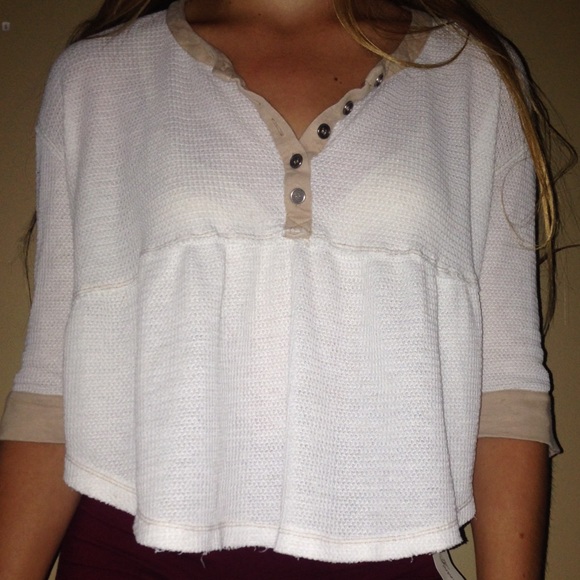 FREE PEOPLE Waffle Shirt