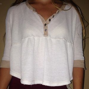 FREE PEOPLE Waffle Shirt
