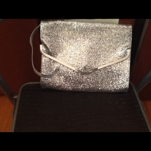 Silver sparkle clutch/shoulder bag