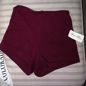 Maroon Forever 21 High Waisted Shorts