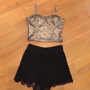 ✨Sexy bustier gold bling bling top✨