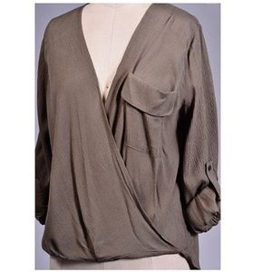 Drape navy blouse