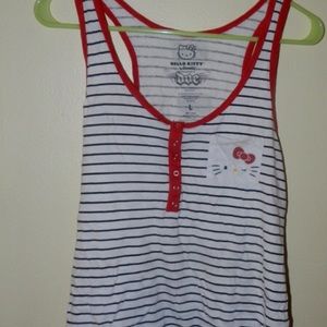Hello Kitty red and white striped tank