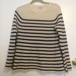 S Madewell cream and navy stripped sweater