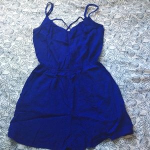 Blue cross back romper