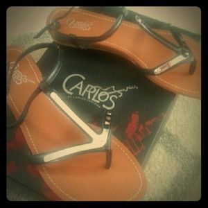 Carlos Santana Tulle Black Strappy Sandal