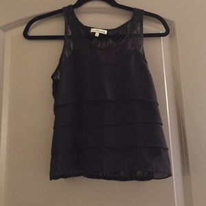 Black Flowy Lace Top