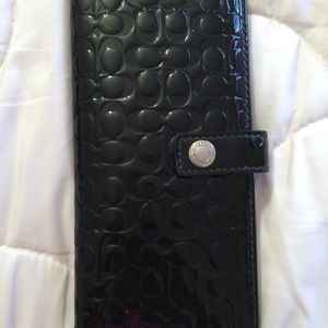 Coach patent leather check wallet