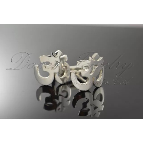 Om Aum Yoga Symbol Cufflinks SS.925 - Picture 4 of 4